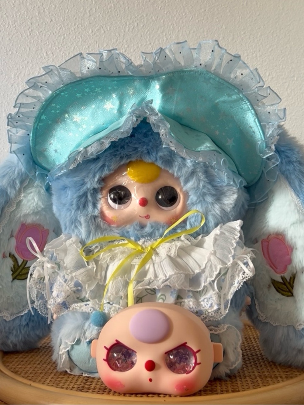 Baby three 400% sun blossom - Blue bunny + custom face liquid eyes